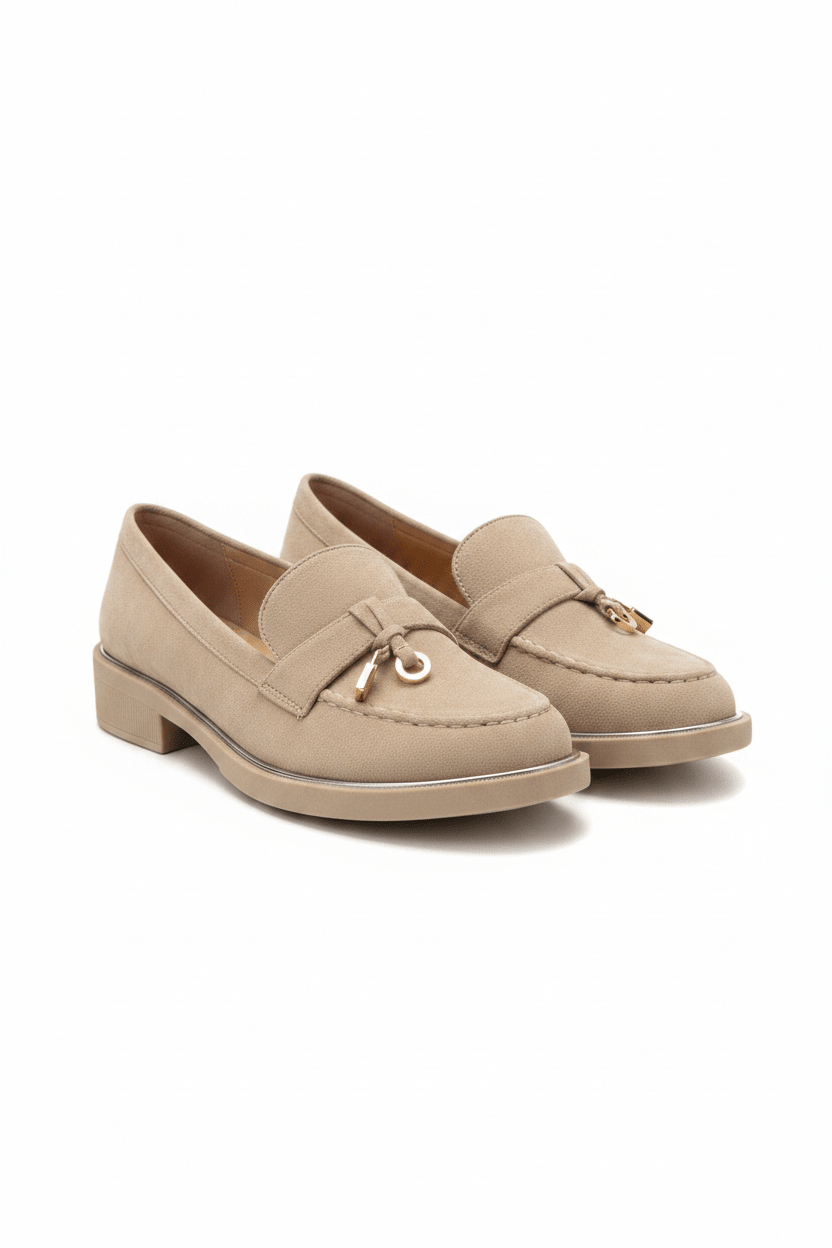 Mocasines Beige Gamuza 15028 - Slip-On, Casual de mujer Calzado 365 Costa Rica