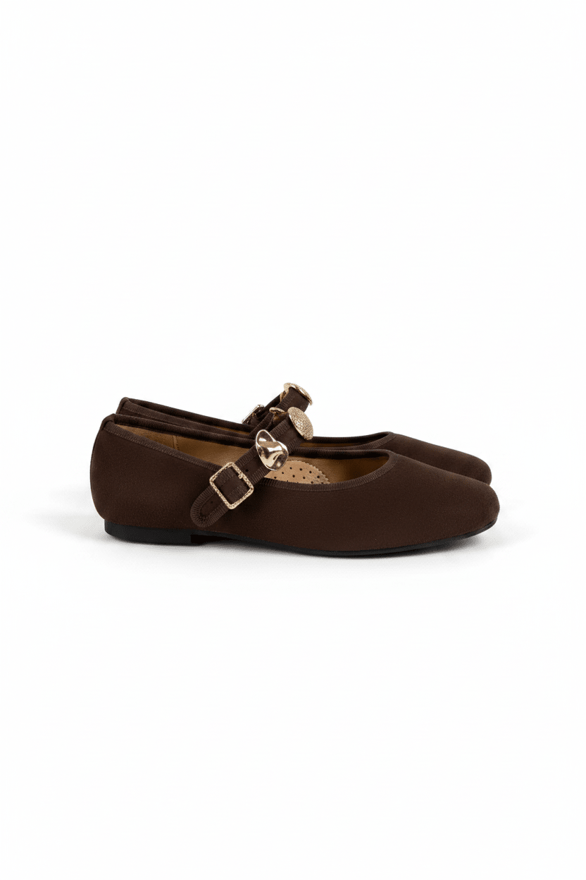 Bailarinas Café Oscuro Gamuza 15047 - Mary Jane, Hebilla, Casual de mujer Calzado 365 Costa Rica