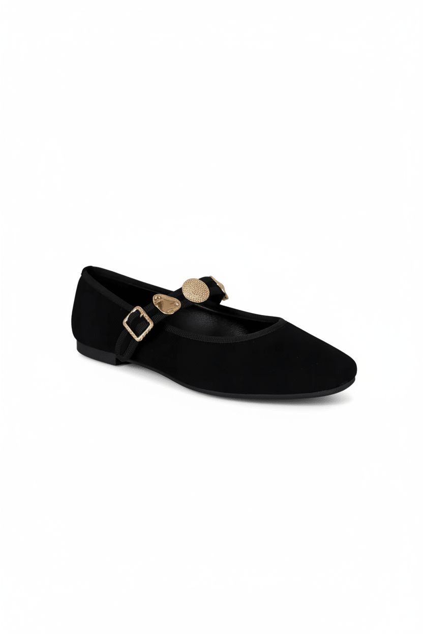 Bailarinas Negro Gamuza 15046 - Mary Jane, Hebilla, Casual de mujer Calzado 365 Costa Rica
