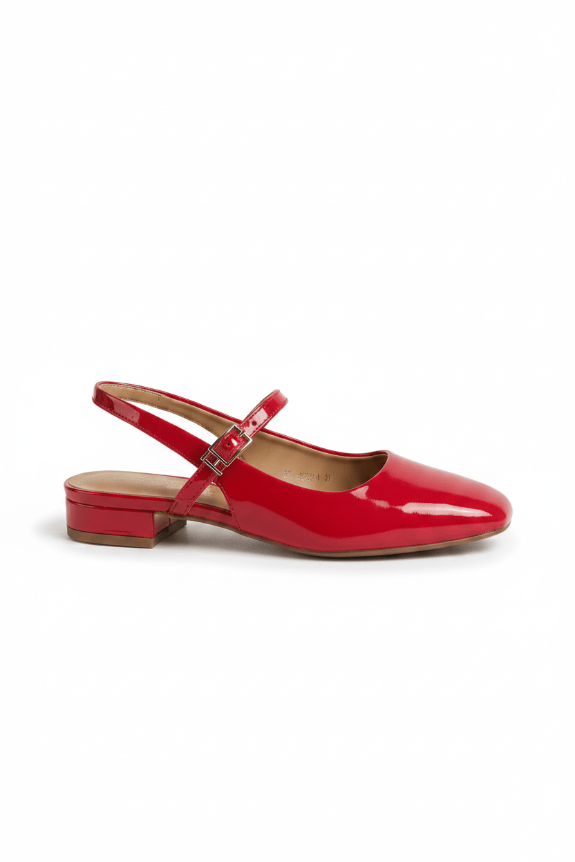 Bailarinas Rojo Charol 15039 - Slingback, Mary Jane, Hebilla, Casual de mujer Calzado 365 Costa Rica