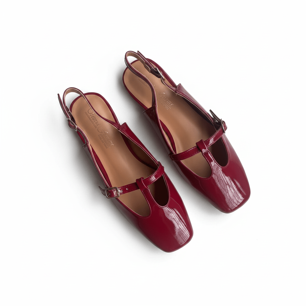 Bailarinas Burgundy Charol 14456 Hebilla Slingback de mujer Victoria Ferreira Costa Rica - Calzado 365