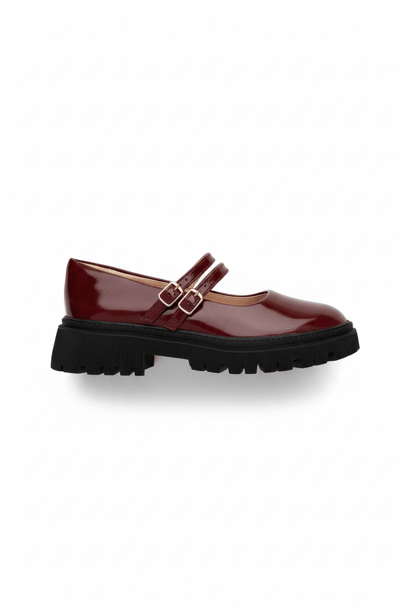 Bailarinas Burgundy Chunky 15026 Hebilla Casual de mujer Zoé Costa Rica - Calzado 365