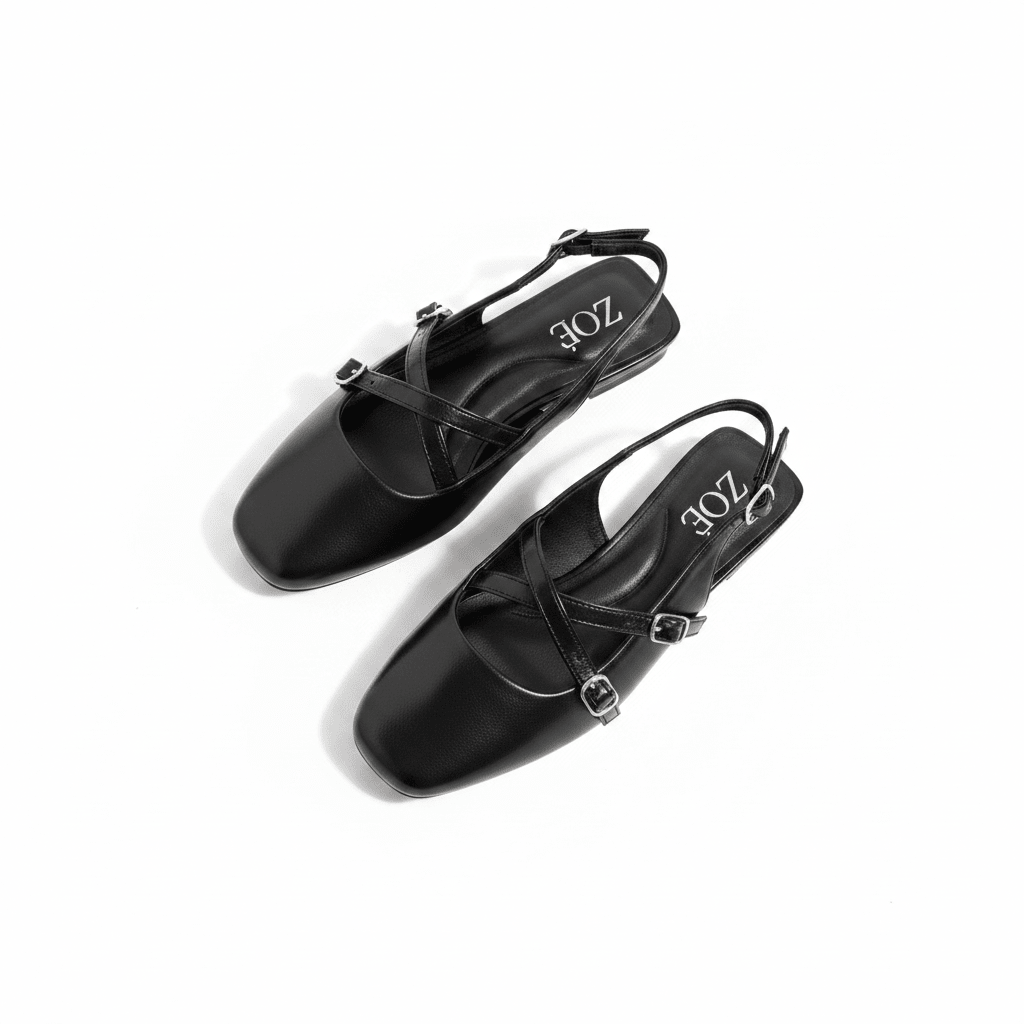 Bailarinas Negro 15073 Hebilla Slingback Tacón Bajo de mujer Zoé Brand Costa Rica - Calzado 365
