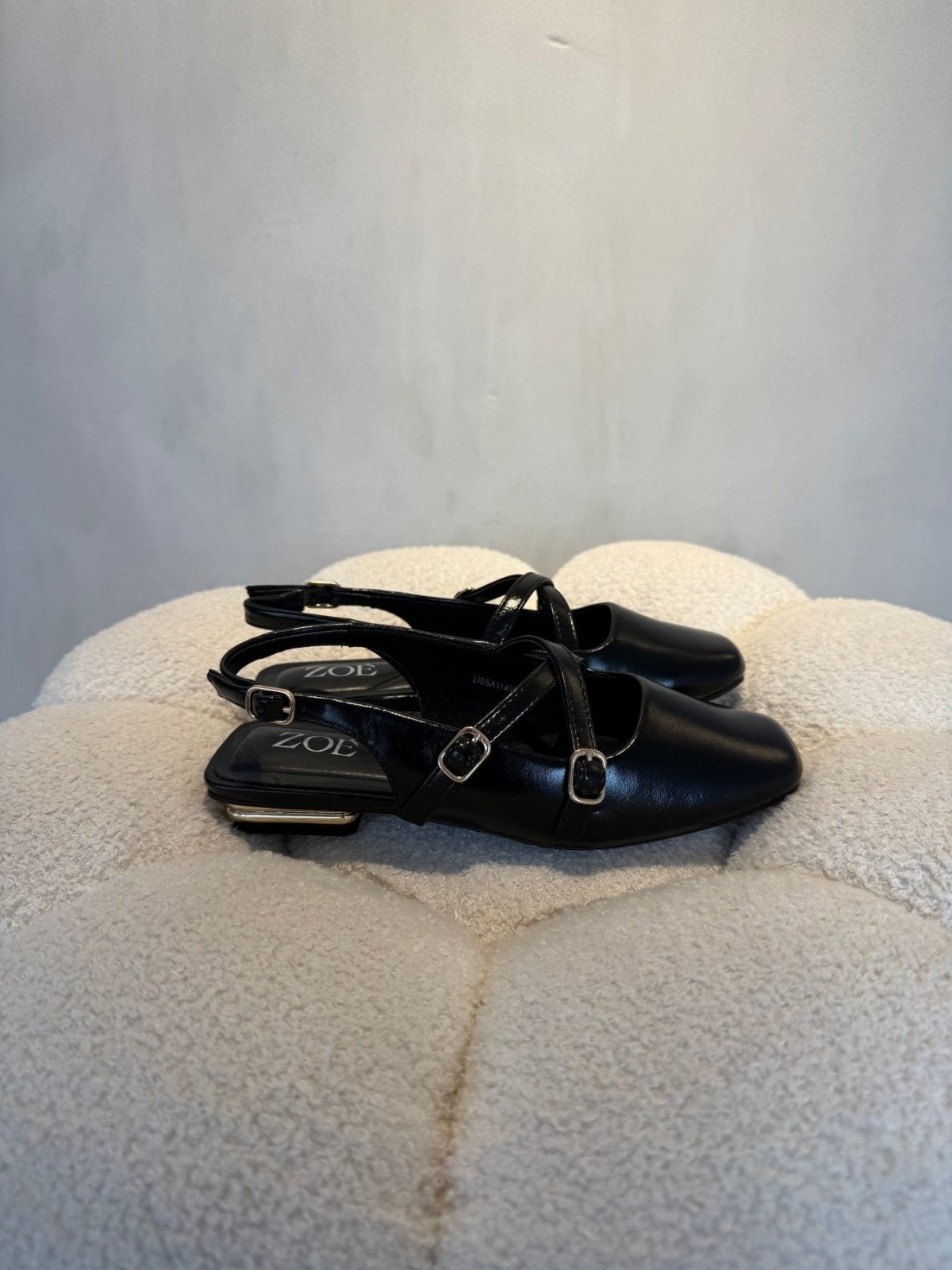 Bailarinas Negro 15073 Hebilla Slingback Tacón Bajo de mujer Zoé Brand Costa Rica - Calzado 365
