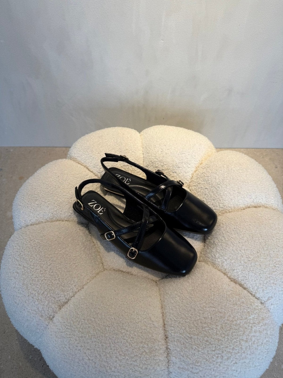 Bailarinas Negro 15073 Hebilla Slingback Tacón Bajo de mujer Zoé Brand Costa Rica - Calzado 365