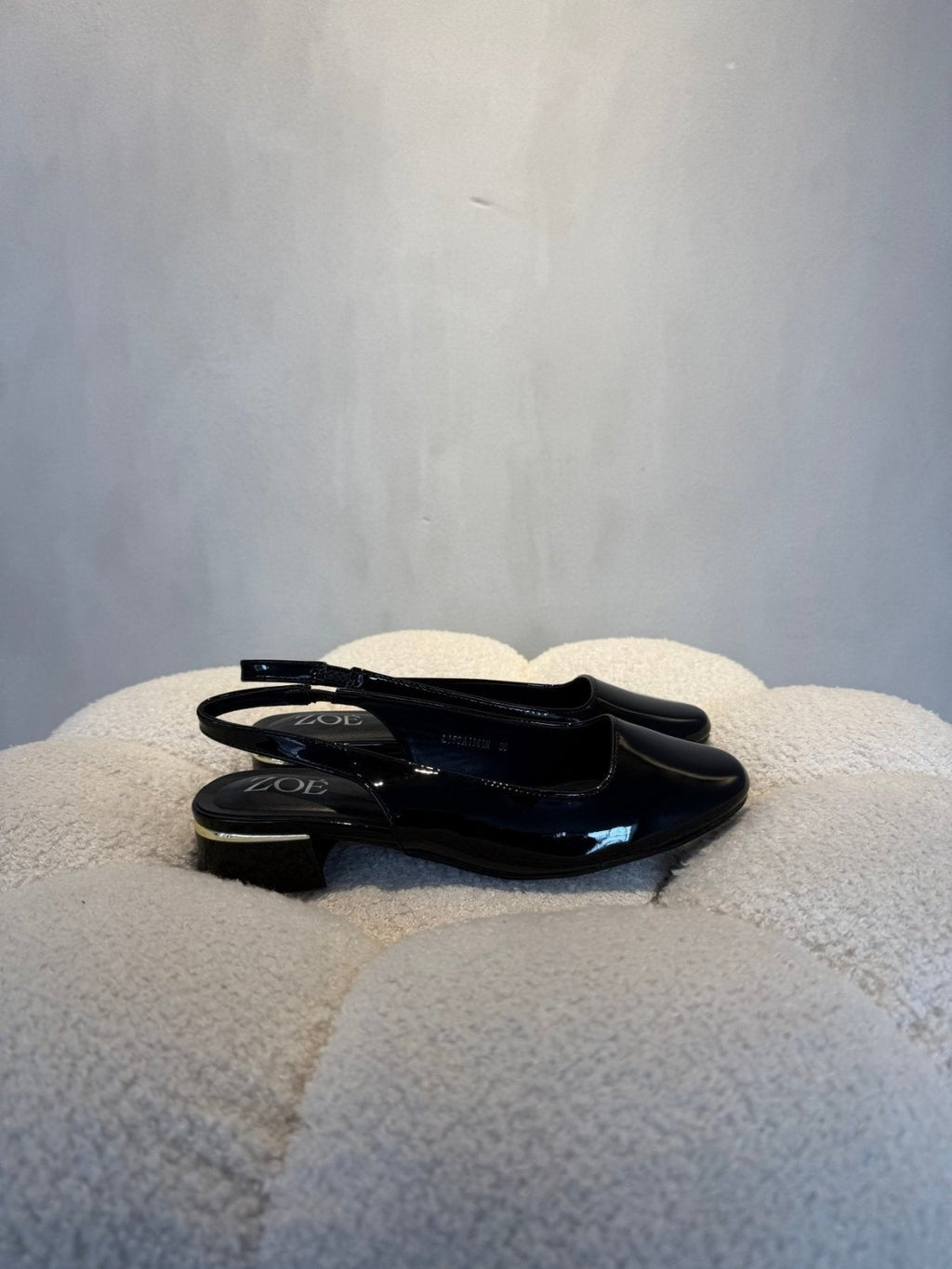 Bailarinas Negro Charol 15076 Tacón Bajo Slingback de mujer Zoé Brand Costa Rica - Calzado 365