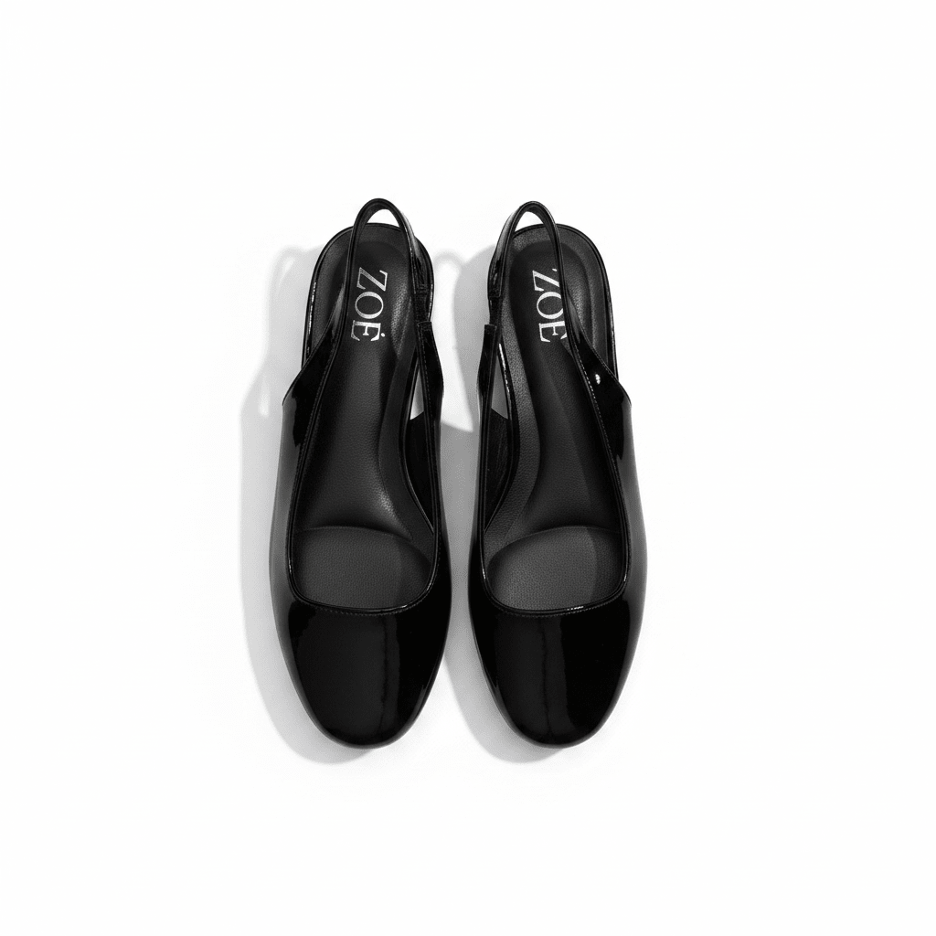 Bailarinas Negro Charol 15076 Tacón Bajo Slingback de mujer Zoé Brand Costa Rica - Calzado 365
