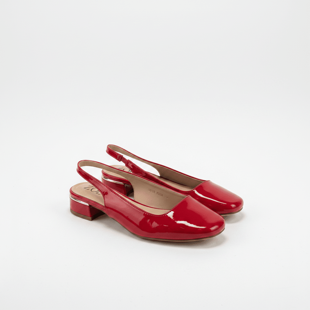 Bailarinas Rojo Charol 15078 Tacón Bajo Slingback de mujer Zoé Brand Costa Rica - Calzado 365