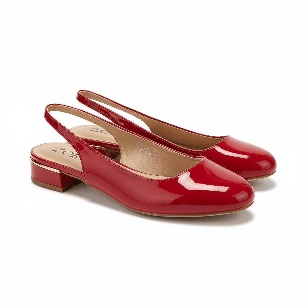 Bailarinas Rojo Charol 15078 Tacón Bajo Slingback de mujer Zoé Brand Costa Rica - Calzado 365