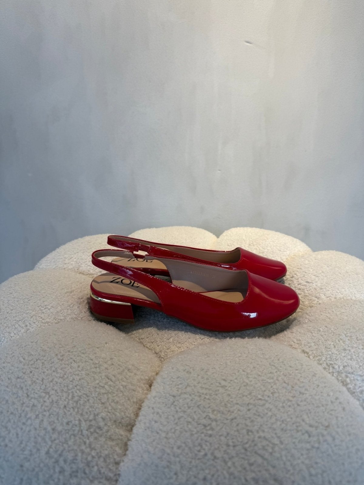 Bailarinas Rojo Charol 15078 Tacón Bajo Slingback de mujer Zoé Brand Costa Rica - Calzado 365