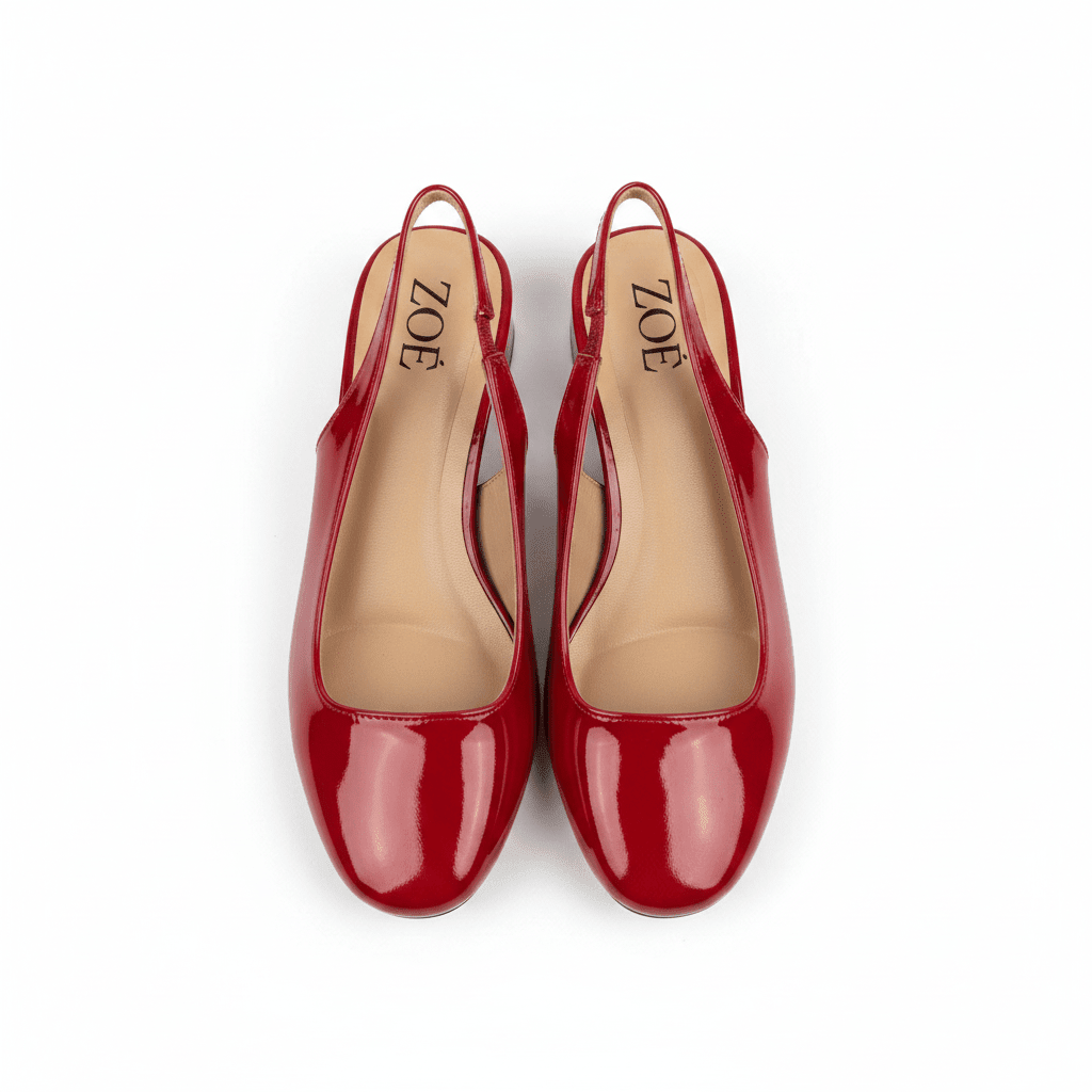 Bailarinas Rojo Charol 15078 Tacón Bajo Slingback de mujer Zoé Brand Costa Rica - Calzado 365