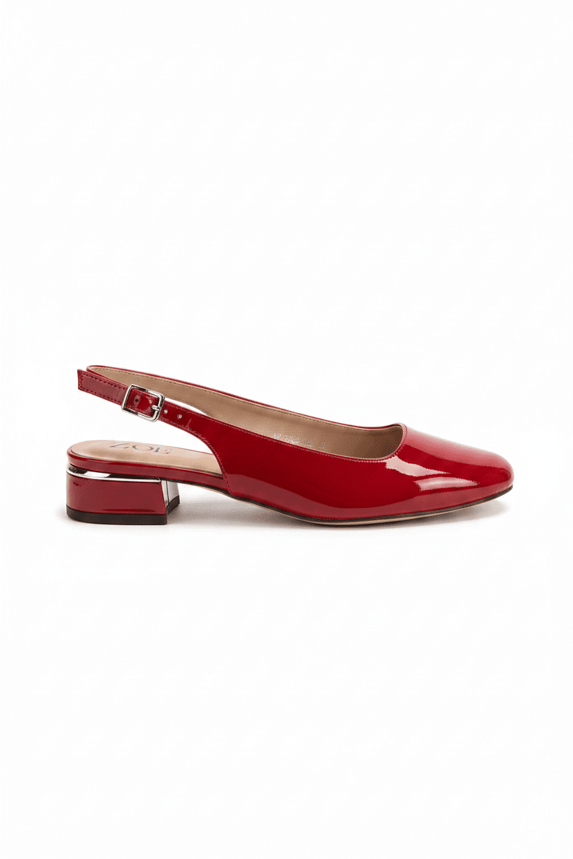 Bailarinas Rojo Charol 15078 Tacón Bajo Slingback de mujer Zoé Brand Costa Rica - Calzado 365