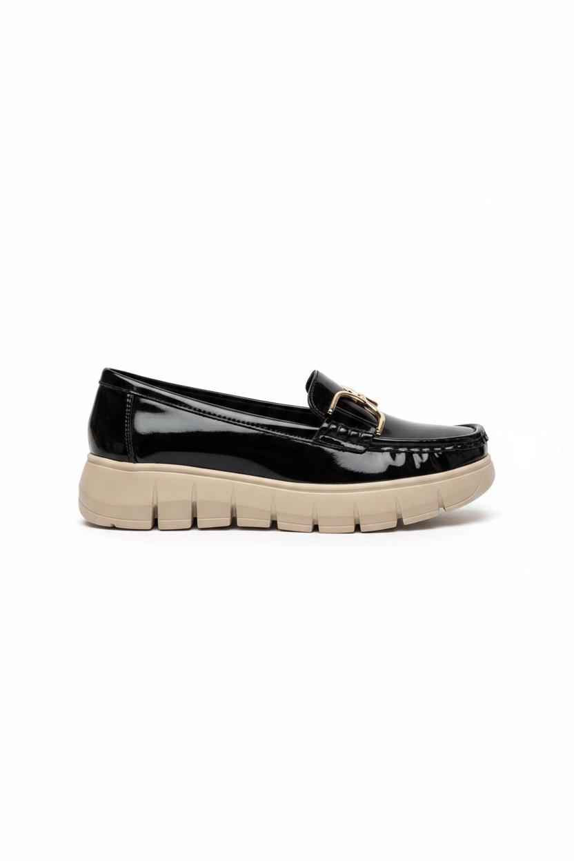 Mocasines Negro Charol 14988 Hebilla Plataforma de mujer Costa Rica