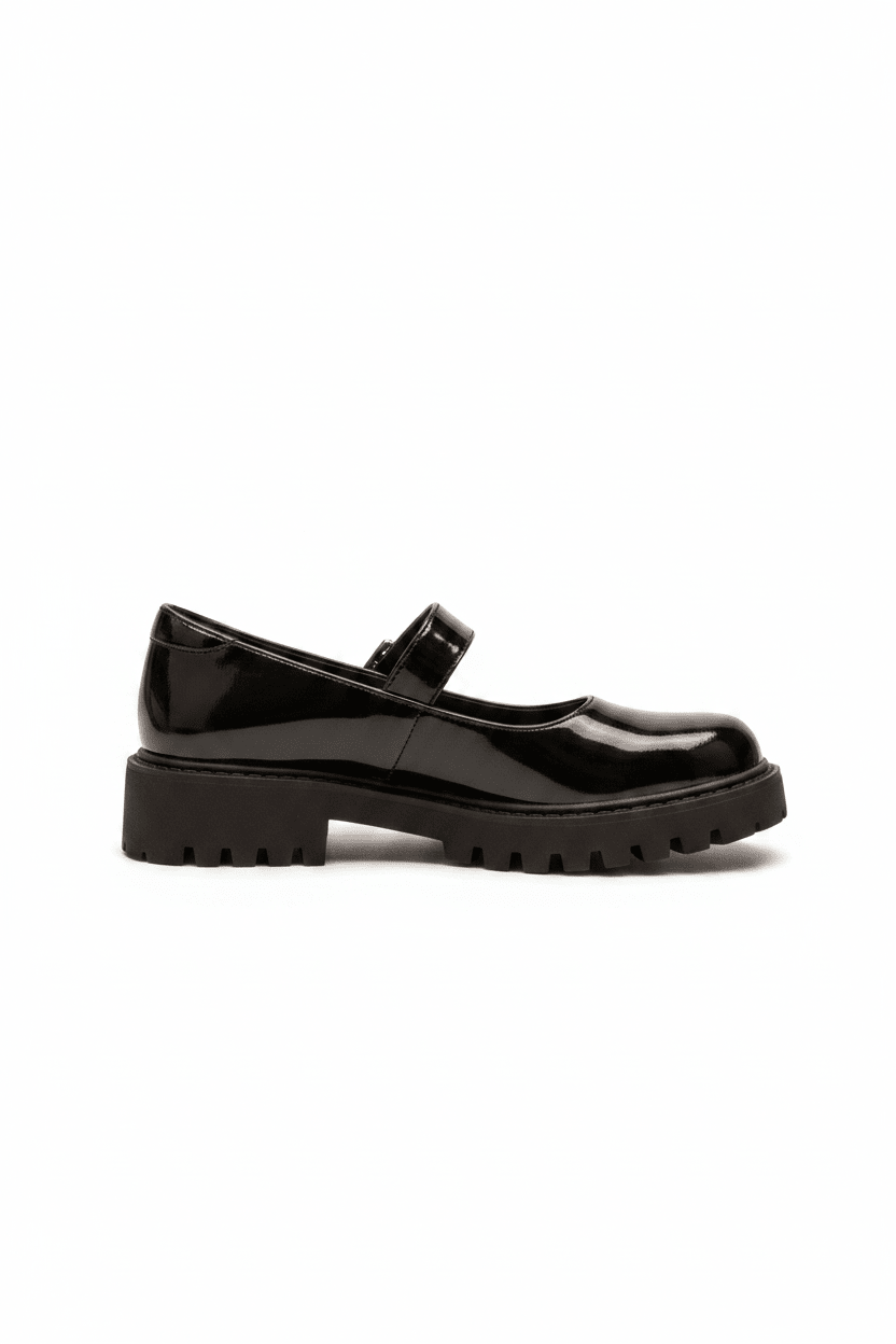 Mocasines Negro Charol 15023 Mary Jane Chunky Correa Hebilla Casual de mujer Calzado 365 Costa Rica - Calzado 365