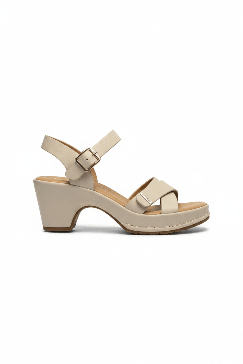 Sandalias 15122 Tacón Medio Hebilla Correa Casual de mujer CalzaFlex Costa Rica - Calzado 365