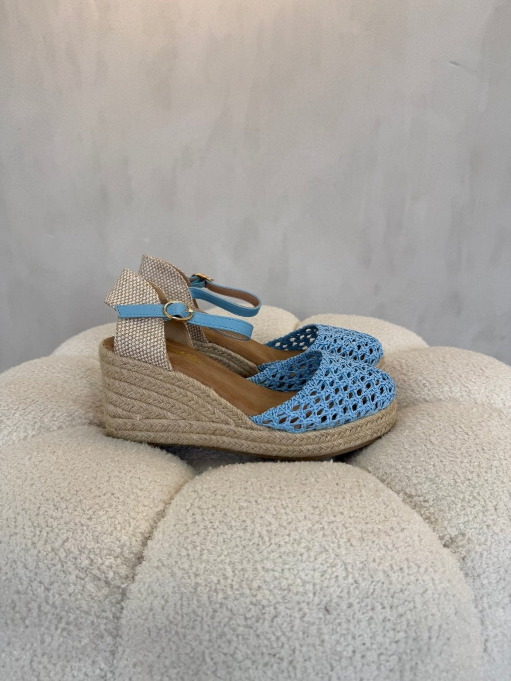 Sandalias Azul Cuña 15130 Hebilla Correa de mujer Costa Rica - Calzado 365