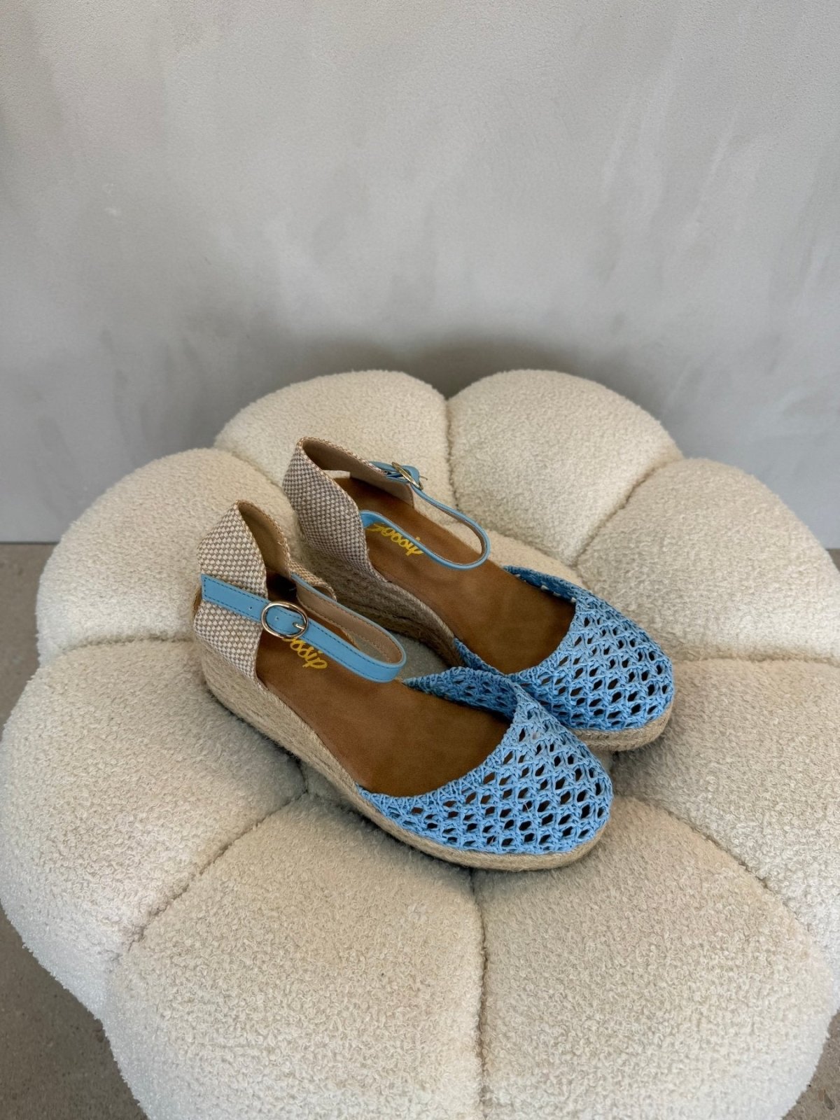 Sandalias Azul Cuña 15130 Hebilla Correa de mujer Costa Rica - Calzado 365
