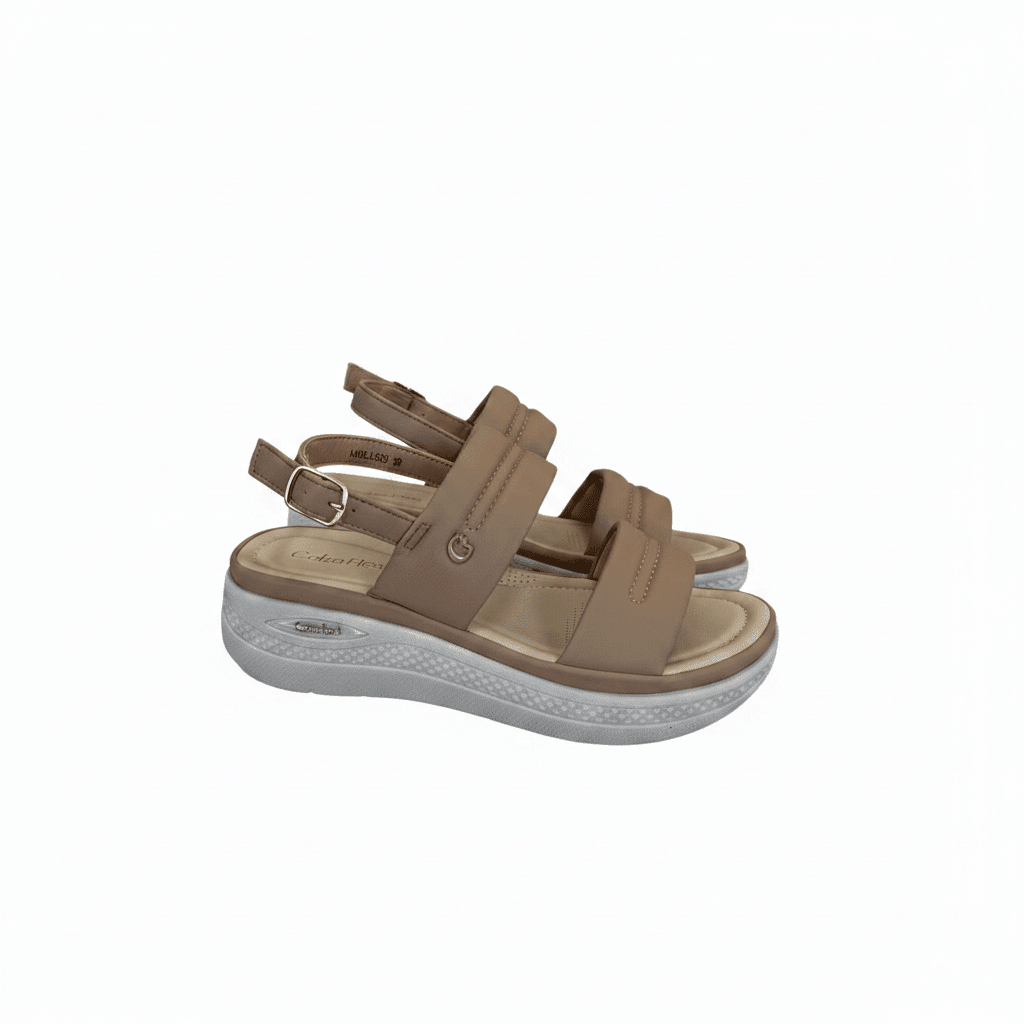 Sandalias Beige Plataforma 15103 Hebilla Correa Casual de mujer Costa Rica - Calzado 365