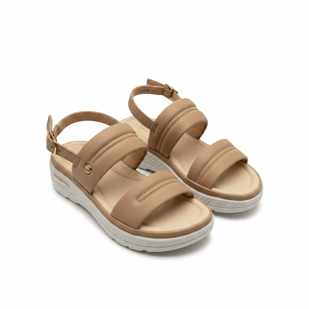 Sandalias Beige Plataforma 15103 Hebilla Correa Casual de mujer Costa Rica - Calzado 365