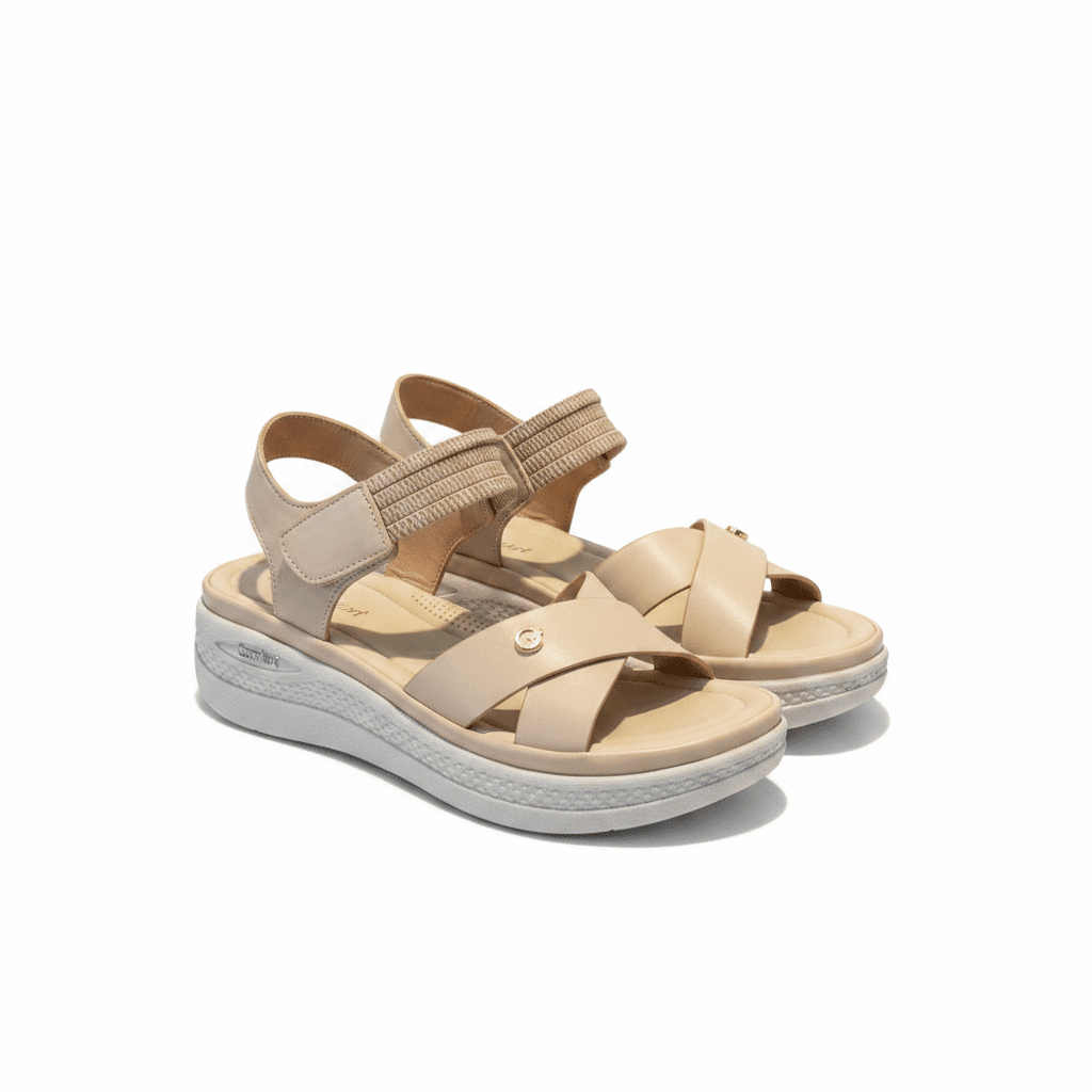 Sandalias Beige Plataforma 15107 Correa Casual de mujer Costa Rica - Calzado 365