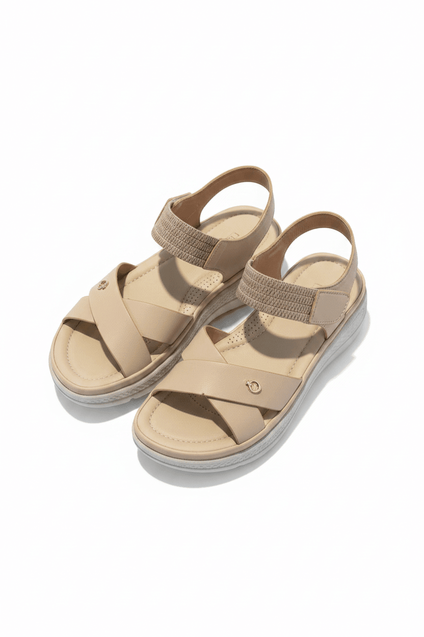 Sandalias Beige Plataforma 15107 Correa Casual de mujer Costa Rica - Calzado 365