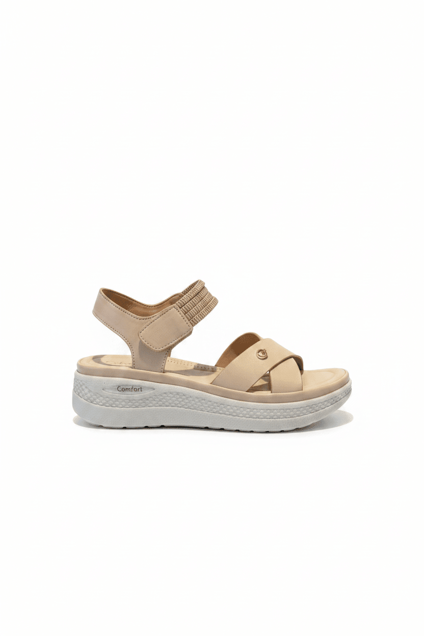 Sandalias Beige Plataforma 15107 Correa Casual de mujer Costa Rica - Calzado 365