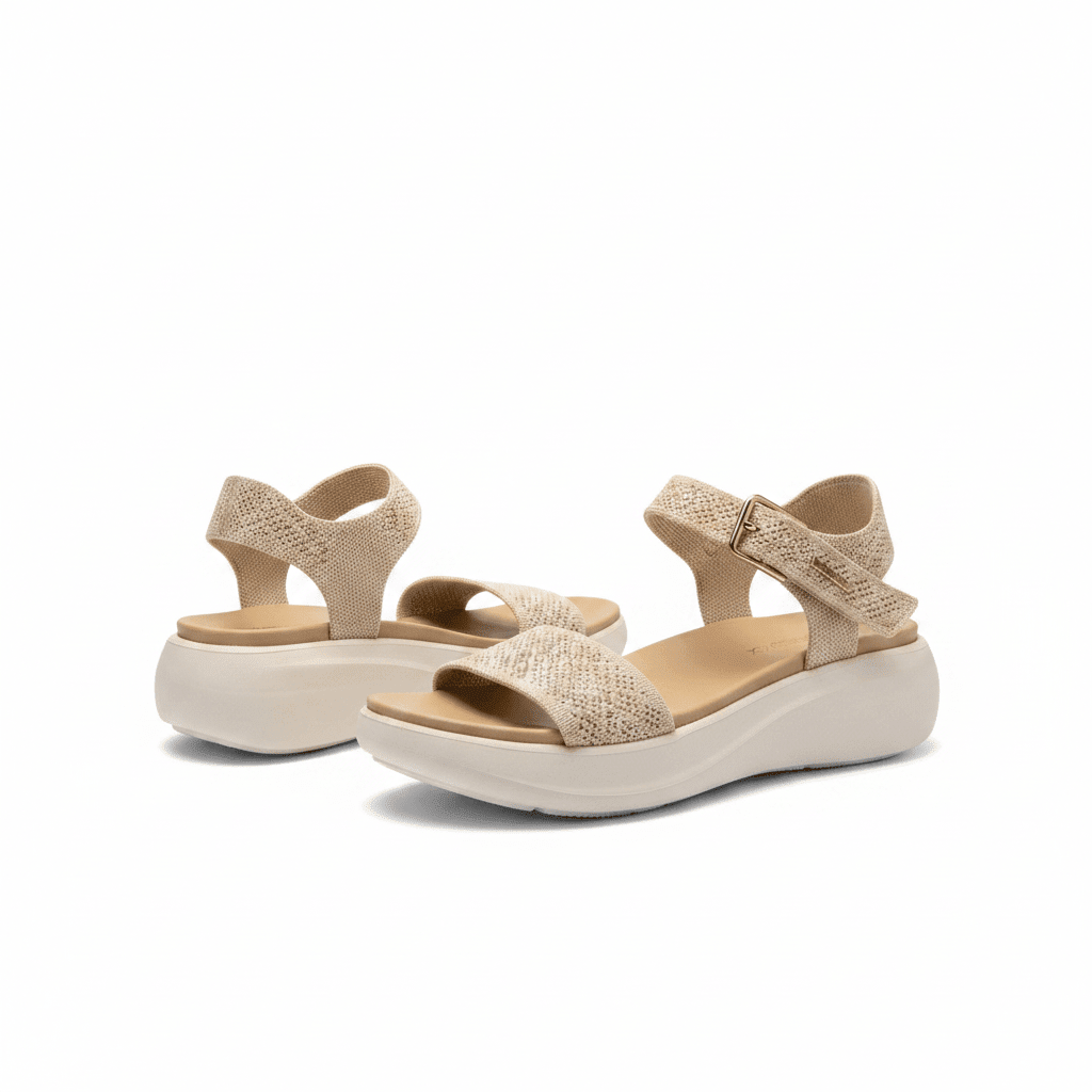 Sandalias Beige Plataforma 15116 Hebilla Correa Casual de mujer Costa Rica - Calzado 365