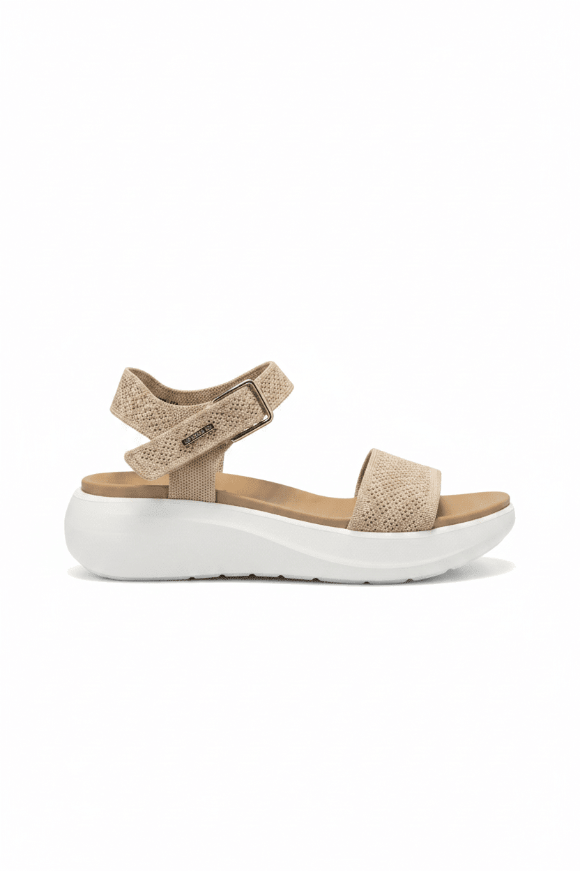 Sandalias Beige Plataforma 15116 Hebilla Correa Casual de mujer Costa Rica - Calzado 365