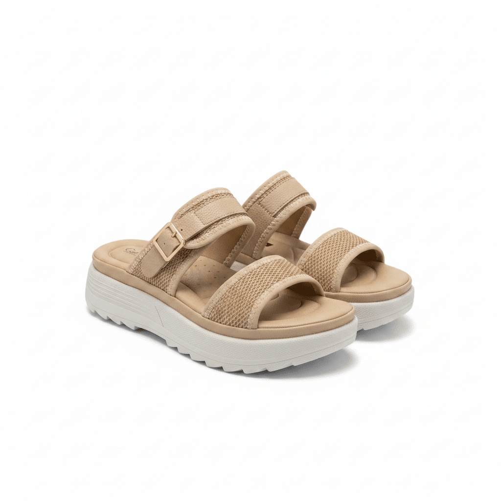 Sandalias Beige Plataforma 15120 Hebilla Correa Casual de mujer Costa Rica - Calzado 365