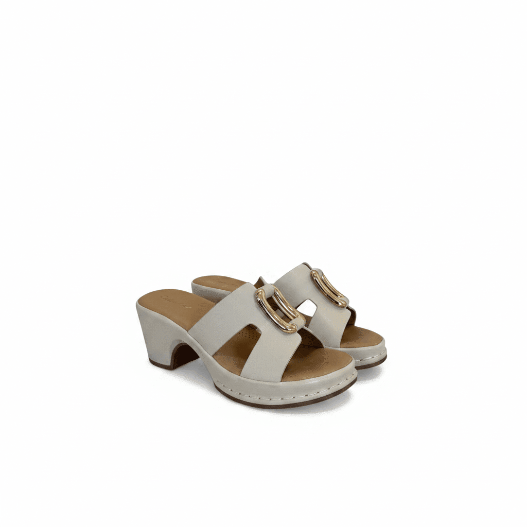 Sandalias Beige Tacón Medio 15124 Casual de mujer Costa Rica - Calzado 365