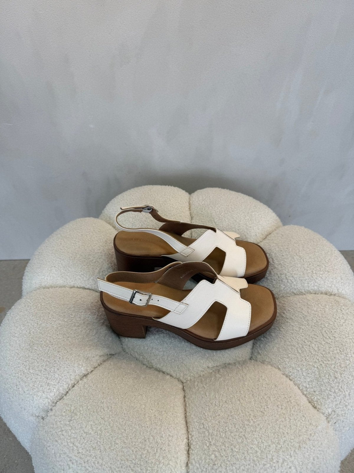 Sandalias Blanco Plataforma 15128 Tacón Medio Correa de mujer Costa Rica - Calzado 365