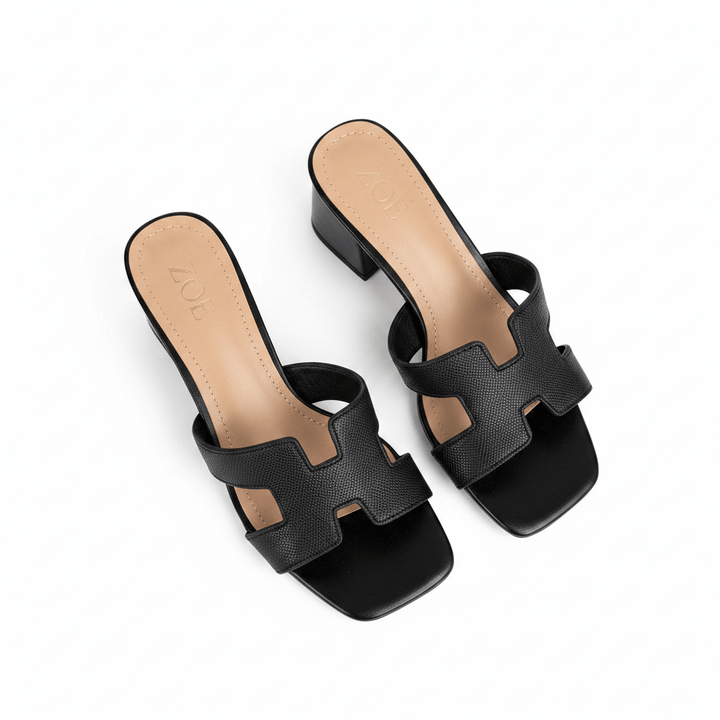 Sandalias Negro 14961 Tacón Medio de mujer Zoé Brand Costa Rica - Calzado 365