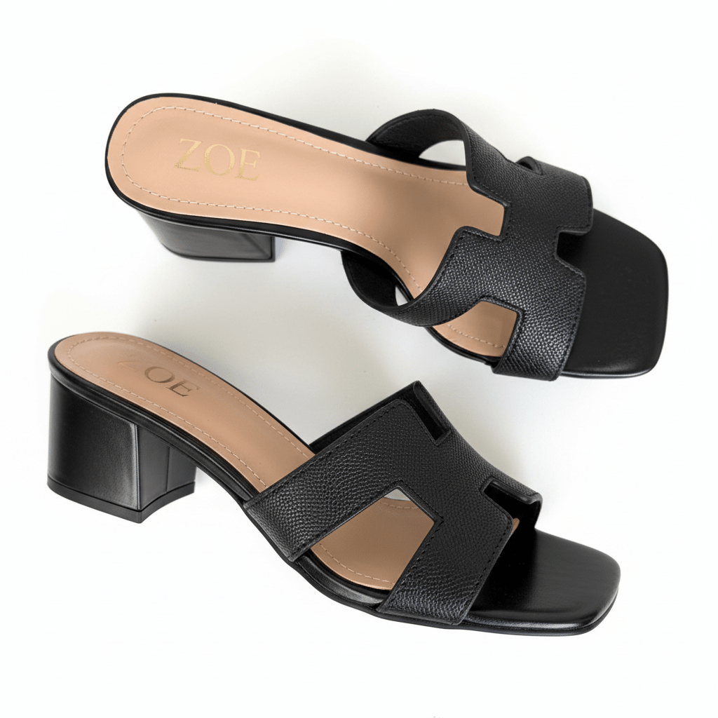 Sandalias Negro 14964 Tacón Medio de mujer Zoé Brand Costa Rica - Calzado 365