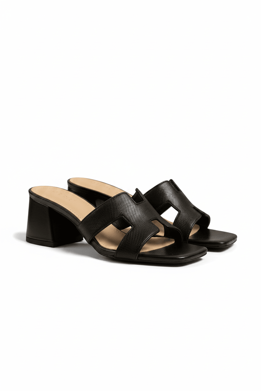 Sandalias Negro 14964 Tacón Medio de mujer Zoé Brand Costa Rica - Calzado 365