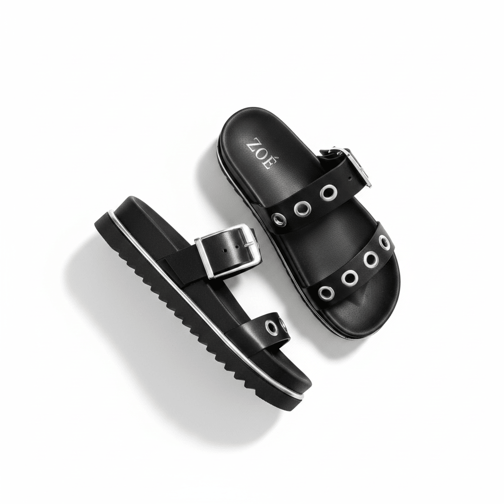 Sandalias Negro 14967 Plataforma Hebilla de mujer Zoé Brand Costa Rica - Calzado 365
