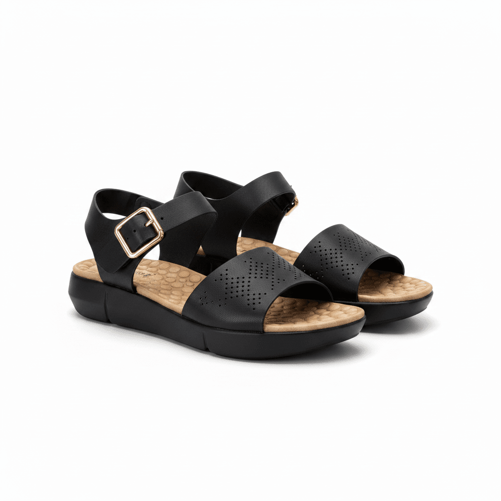 Sandalias Negro 15151 Hebilla Correa Casual de mujer Costa Rica - Calzado 365