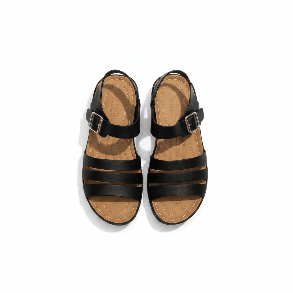 Sandalias Negro 15195 Hebilla Slingback Casual de mujer Costa Rica - Calzado 365