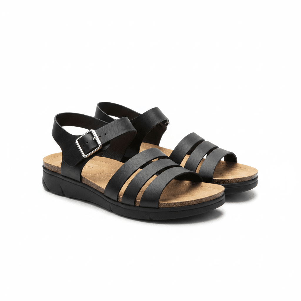 Sandalias Negro 15195 Hebilla Slingback Casual de mujer Costa Rica - Calzado 365
