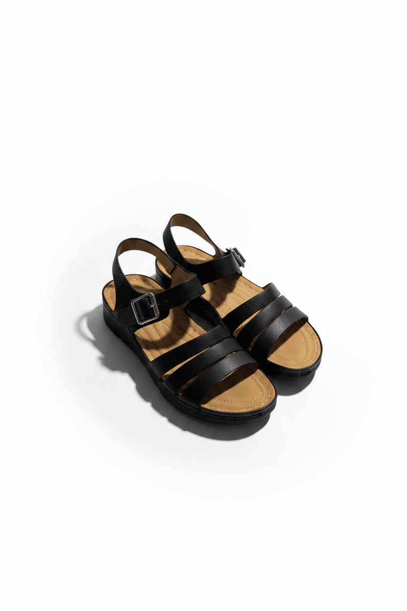 Sandalias Negro 15199 Hebilla Correa Casual de mujer Costa Rica - Calzado 365