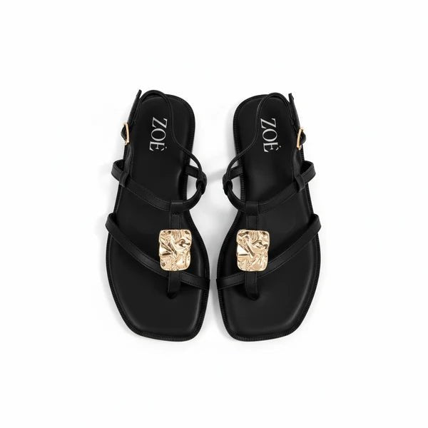 Sandalias Negro Brillos 15061 Correa Slingback Casual de mujer Zoé Brand Costa Rica - Calzado 365