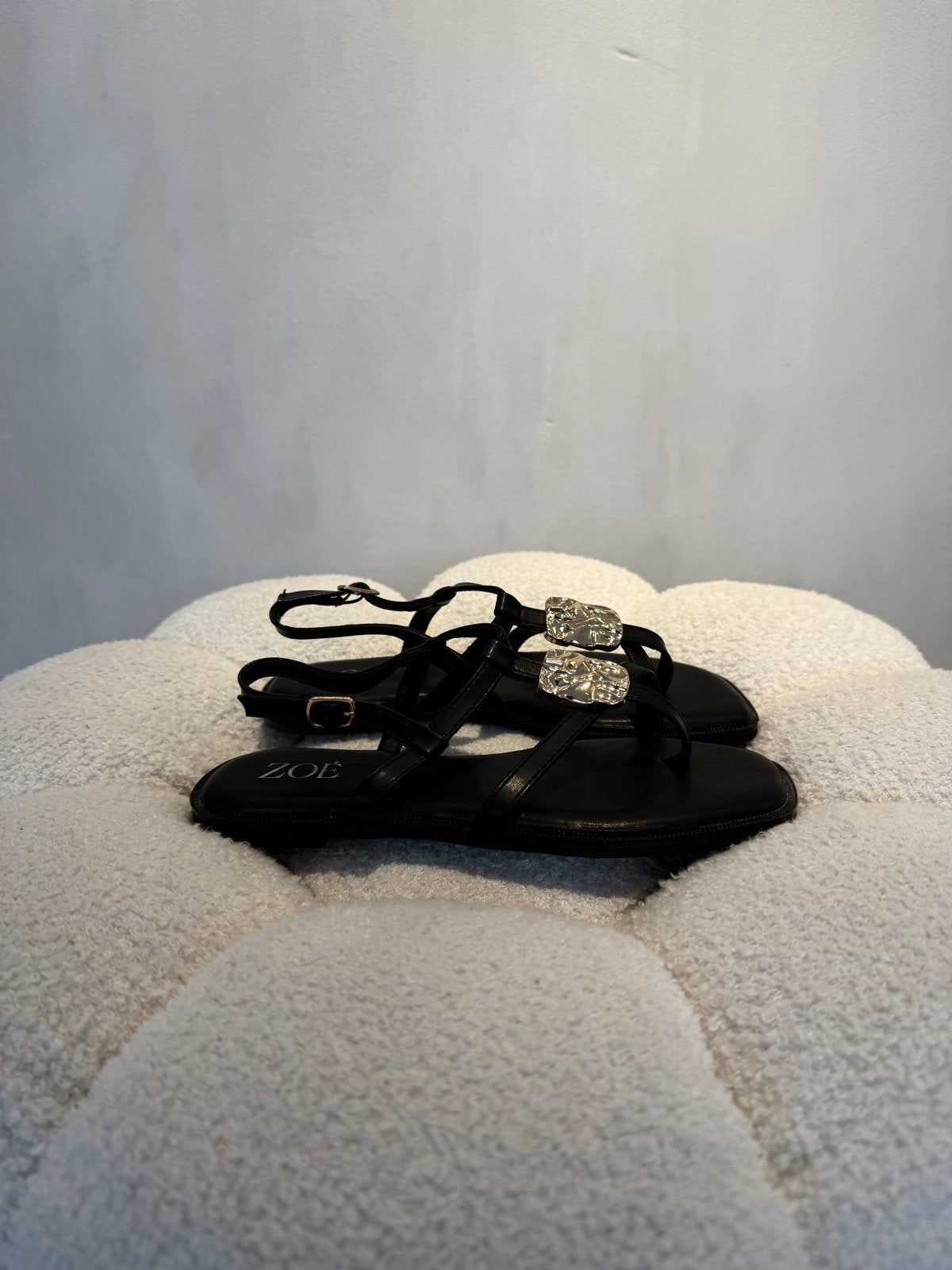 Sandalias Negro Brillos 15061 Correa Slingback Casual de mujer Zoé Brand Costa Rica - Calzado 365