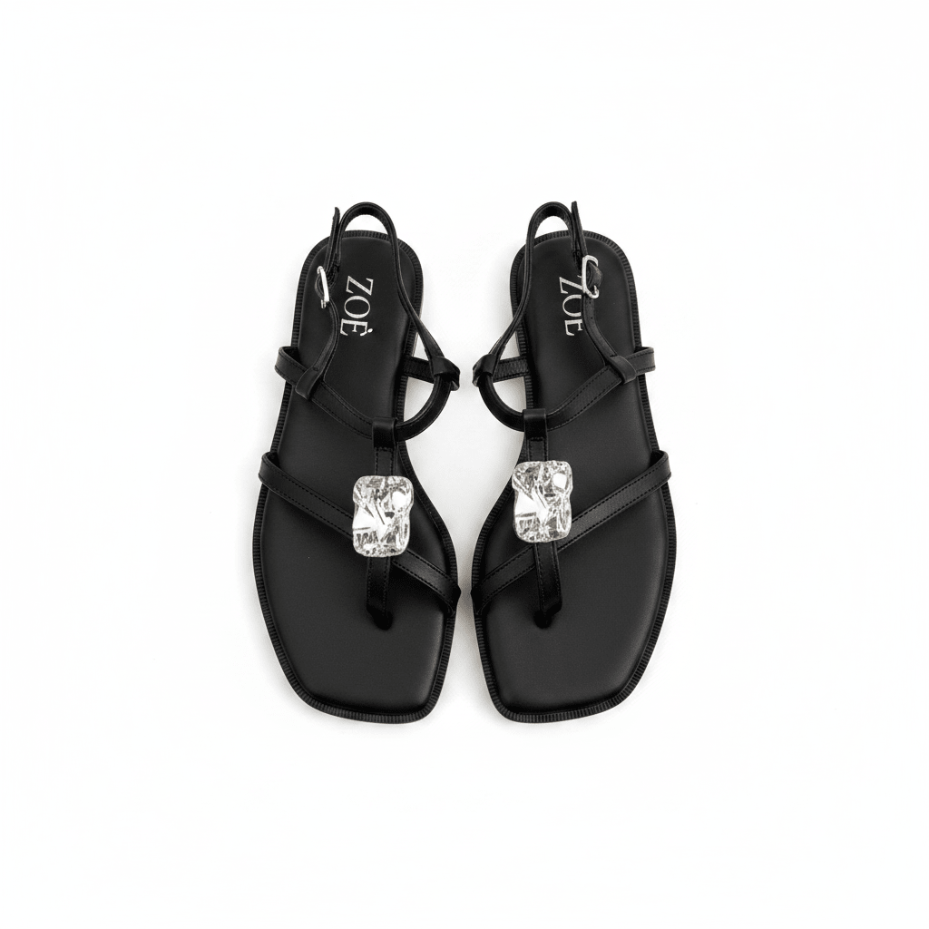 Sandalias Negro Brillos 15061 Correa Slingback Casual de mujer Zoé Brand Costa Rica - Calzado 365