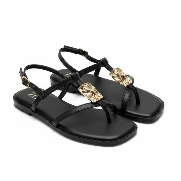 Sandalias Negro Brillos 15061 Correa Slingback Casual de mujer Zoé Brand Costa Rica - Calzado 365
