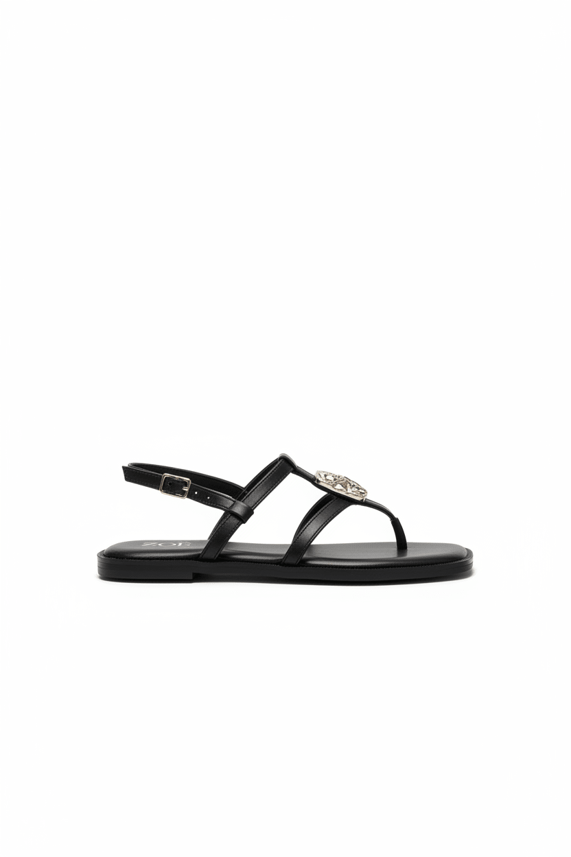 Sandalias Negro Brillos 15061 Correa Slingback Casual de mujer Zoé Brand Costa Rica - Calzado 365