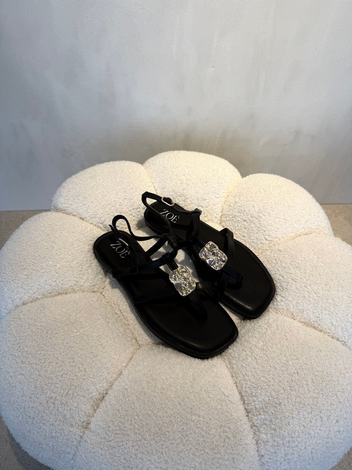 Sandalias Negro Brillos 15061 Correa Slingback Casual de mujer Zoé Brand Costa Rica - Calzado 365