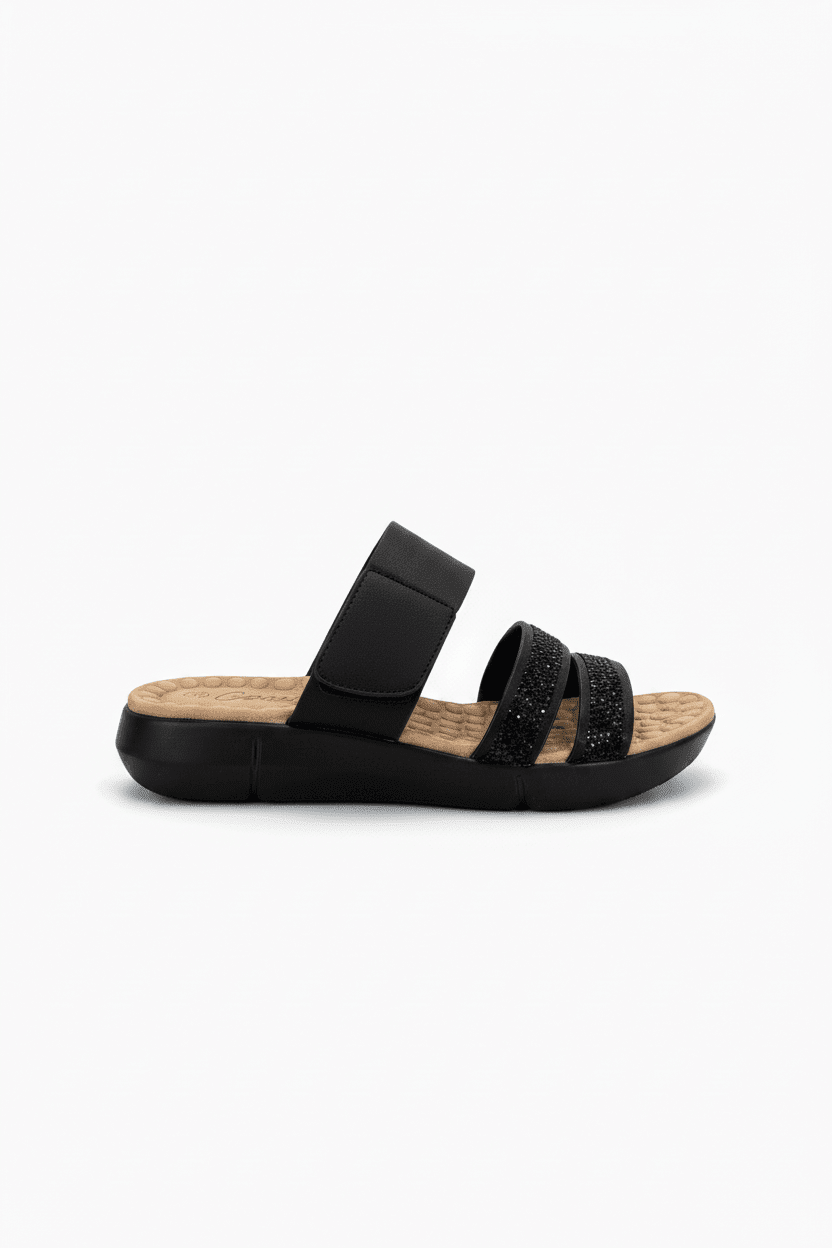 Sandalias Negro Brillos 15148 Correa Casual de mujer Gossip Costa Rica - Calzado 365