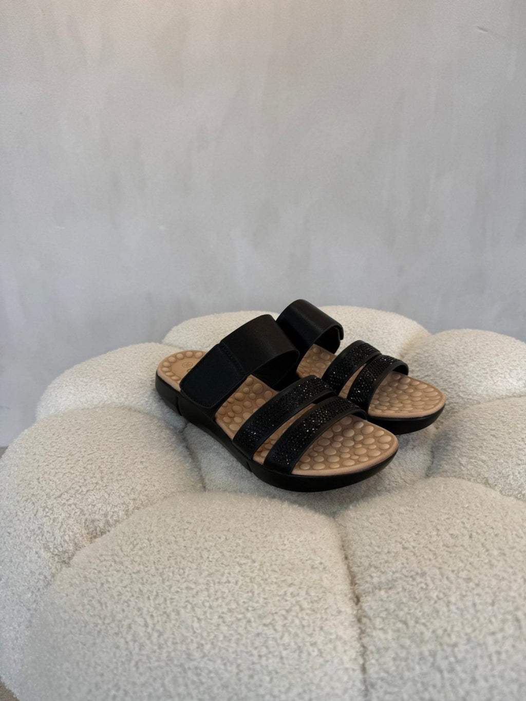 Sandalias Negro Brillos 15148 Correa Casual de mujer Gossip Costa Rica - Calzado 365