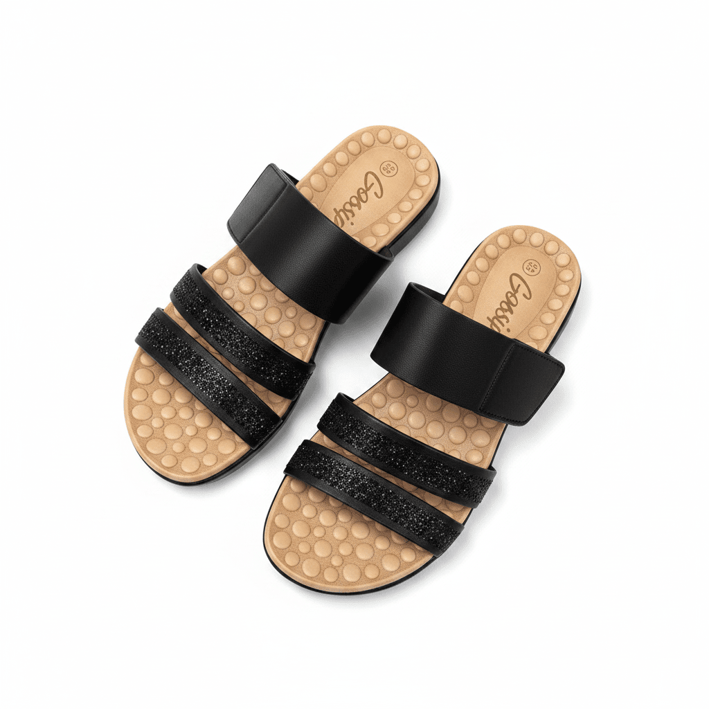 Sandalias Negro Brillos 15148 Correa Casual de mujer Gossip Costa Rica - Calzado 365