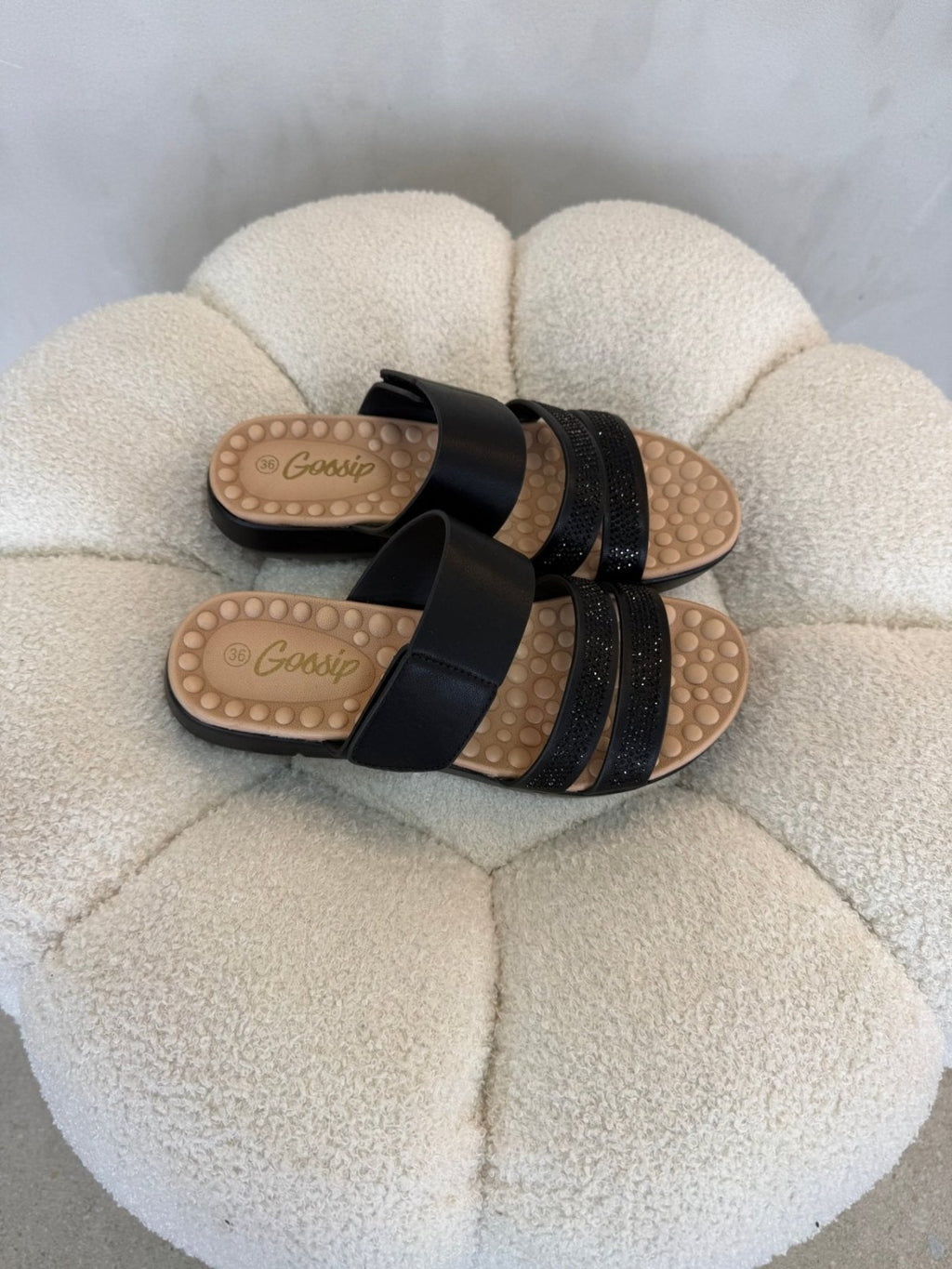 Sandalias Negro Brillos 15148 Correa Casual de mujer Gossip Costa Rica - Calzado 365