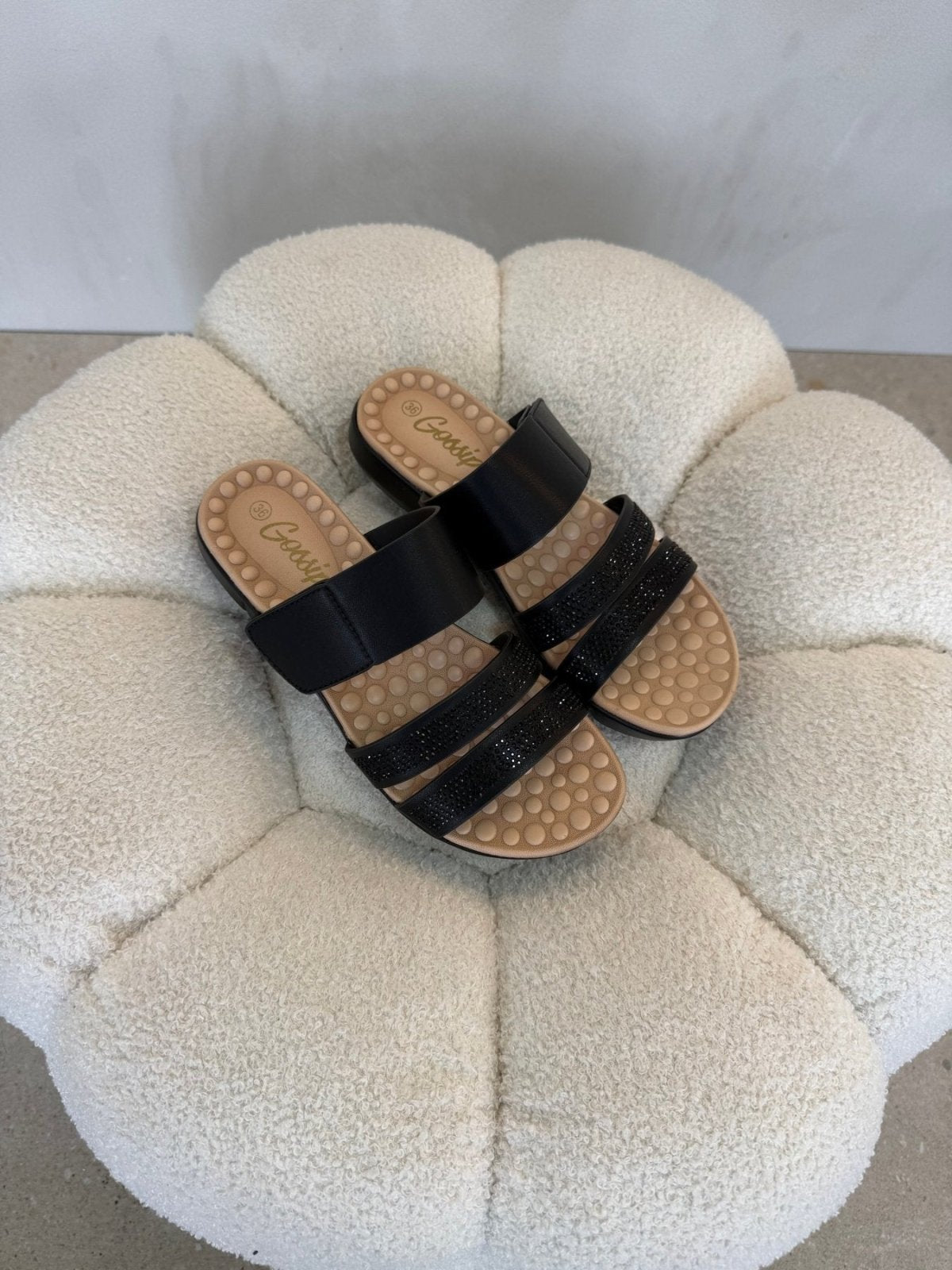 Sandalias Negro Brillos 15148 Correa Casual de mujer Gossip Costa Rica - Calzado 365